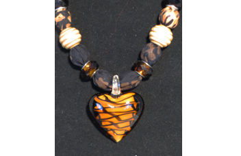 Necklace with Heart shaped glass pendant