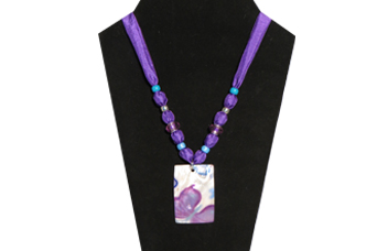 Purple Necklace with shell Pendant